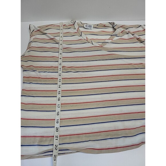 Vintage 70/80s Womens Allana‎ Cap Sleeve Striped Shirt Size 44 USA - Picture 14 of 16